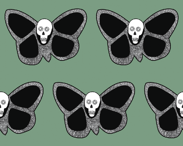 B&b Wallpaper - Butterfly Skull Giant – Brennanandburch